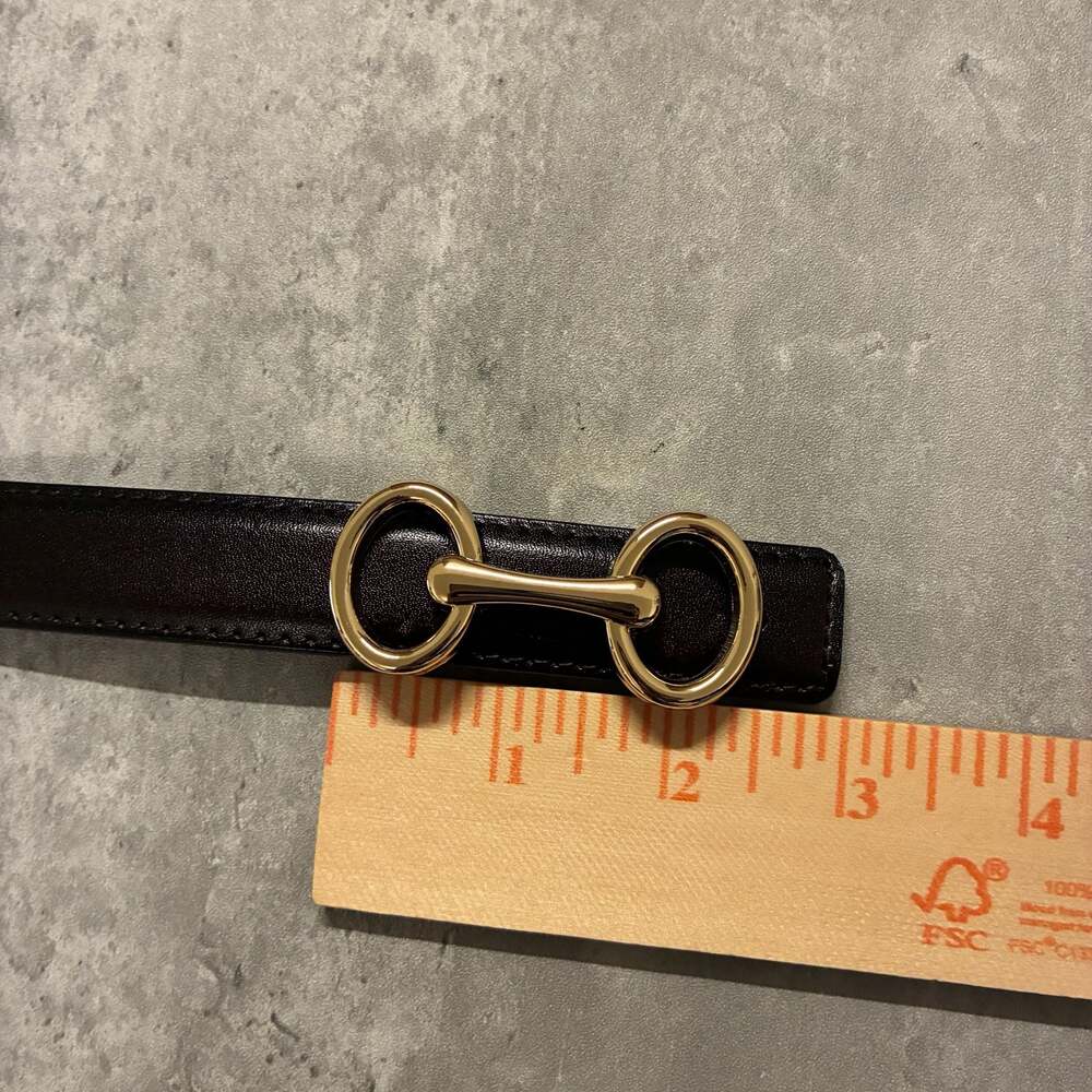 Vintage Epsom  Swift Style Women Skinny Horsebit Leather Heritage Belt in Dark B - Picture 3 of 5